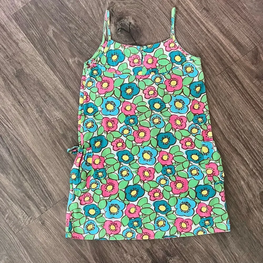 🦄 3/$36 Mini Boden Sundress Girls 9–10 Floral Cotton Drawstring Pockets